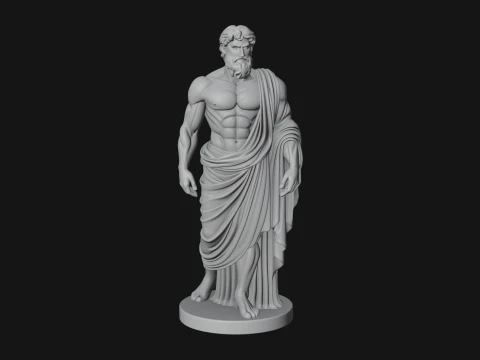 Classical Draped God Statue Design 3 - 3D Print Model 3D 프린트 모델