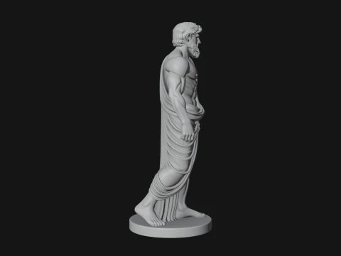 Classical Draped God Statue Design 3 - 3D Print Model 3D 프린트 모델