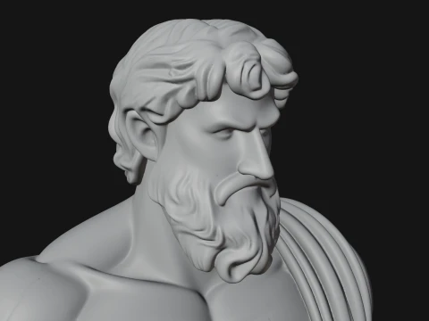 Classical Draped God Statue Design 3 - 3D Print Model 3D 프린트 모델