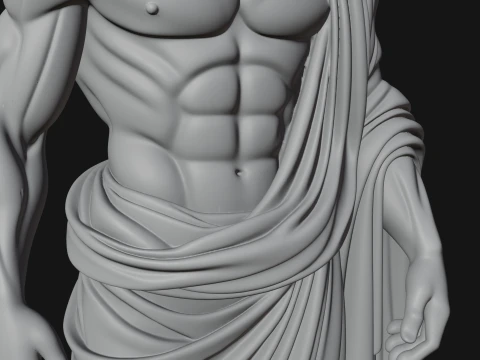 Classical Draped God Statue Design 3 - 3D Print Model 3D 프린트 모델