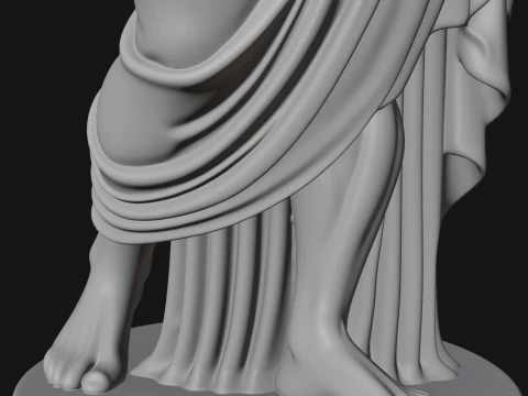 Classical Draped God Statue Design 3 - 3D Print Model 3D 프린트 모델