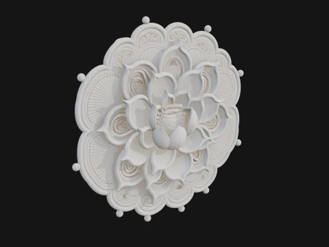 Lotus Mandala Wall Plaque Design 8 - 3D Print Model 3D Print Model