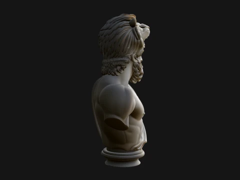 Hercules Lion Pelt Bust Statue Design 3 - 3D Print Model 3D Druckmodell