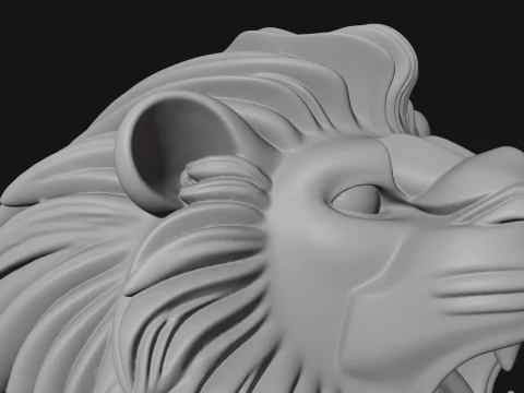 Hercules Lion Pelt Bust Statue Design 3 - 3D Print Model 3D Druckmodell