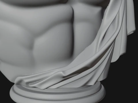 Hercules Lion Pelt Bust Statue Design 3 - 3D Print Model 3D Druckmodell