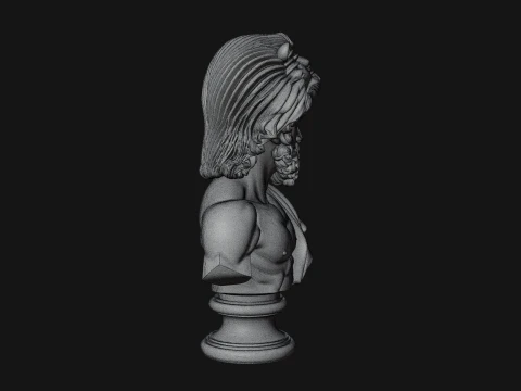 Hercules Lion Pelt Bust Statue Design 4 - 3D Print Model 3D Print Model