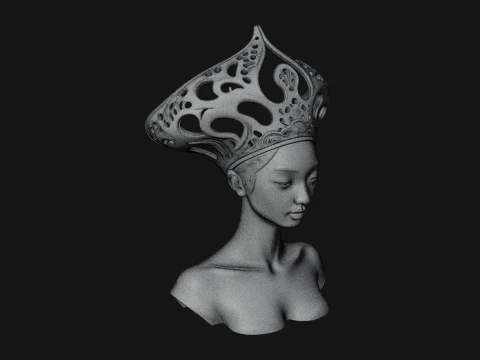 African Queen Bust Statue Design 3 - 3D Print Model 3D Print Model