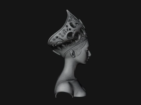 African Queen Bust Statue Design 3 - 3D Print Model 3D Print Model