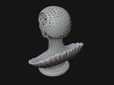 Futuristic Woman Bust Statue Design 7 - 3D Print Model 3D Print Model