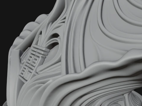 Futuristic Woman Bust Statue Design 7 - 3D Print Model 3D Print Model
