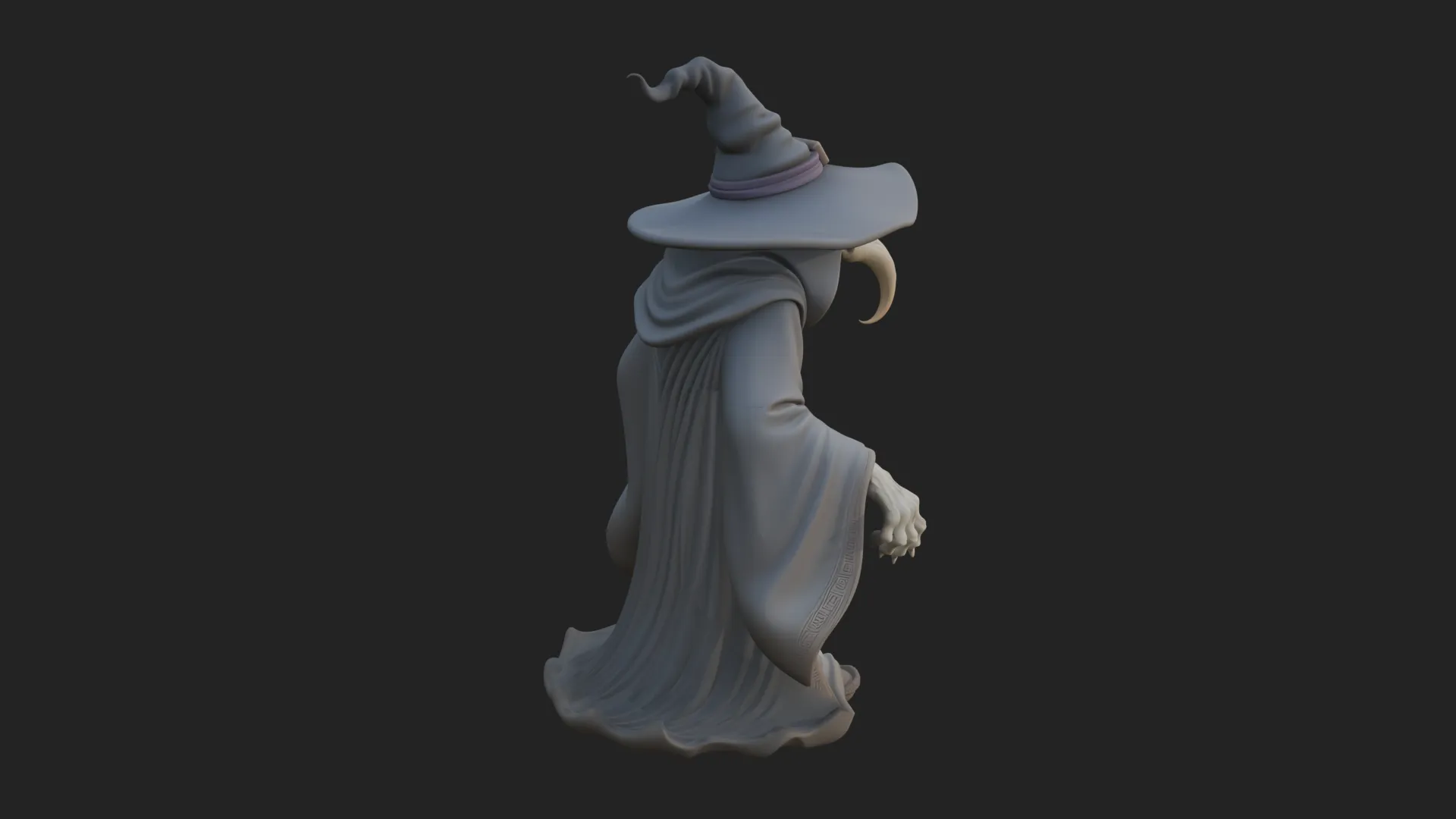Hunched Hag Sorcerer Statue Design 3 - 3D Print Model 3D Print Model .c4d .max .obj .3ds .fbx .stl .blend 
