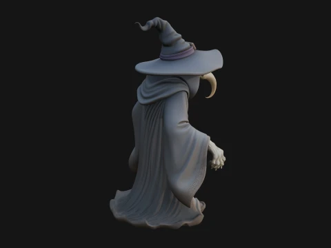Hunched Hag Sorcerer Statue Design 3 - 3D Print Model 3D Print Model