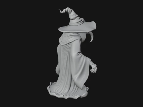 Hunched Hag Sorcerer Statue Design 3 - 3D Print Model 3D Print Model