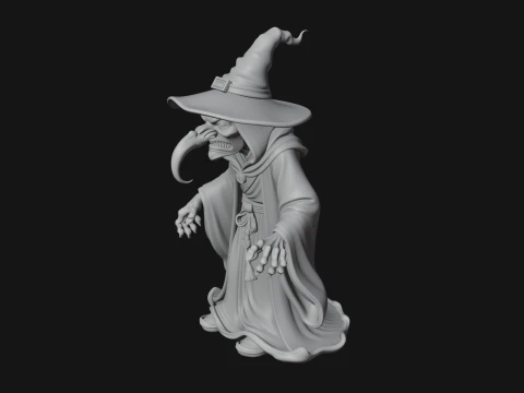 Hunched Hag Sorcerer Statue Design 3 - 3D Print Model 3D Print Model