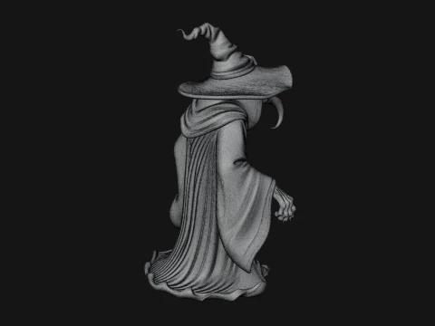 Hunched Hag Sorcerer Statue Design 3 - 3D Print Model 3D Print Model