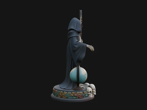 Grim Reaper with Scythe Statue Design 5 - 3D Print Model 3D Print Model