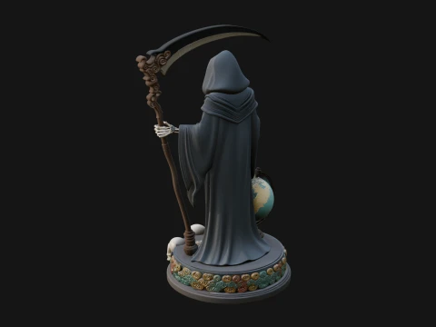 Grim Reaper with Scythe Statue Design 5 - 3D Print Model 3D Print Model
