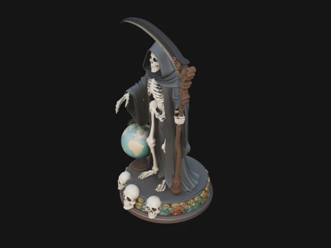 Grim Reaper with Scythe Statue Design 5 - 3D Print Model 3D Print Model