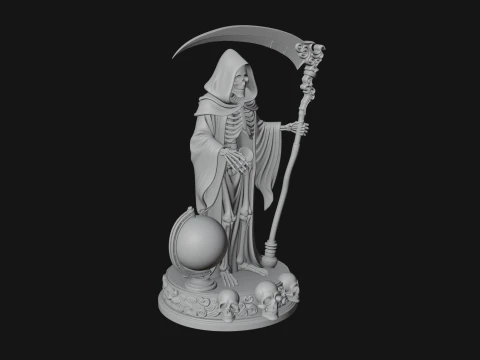 Grim Reaper with Scythe Statue Design 5 - 3D Print Model 3D Print Model