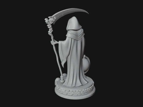 Grim Reaper with Scythe Statue Design 5 - 3D Print Model 3D Print Model