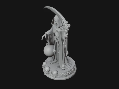 Grim Reaper with Scythe Statue Design 5 - 3D Print Model 3D Print Model