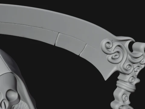 Grim Reaper with Scythe Statue Design 5 - 3D Print Model 3D Print Model