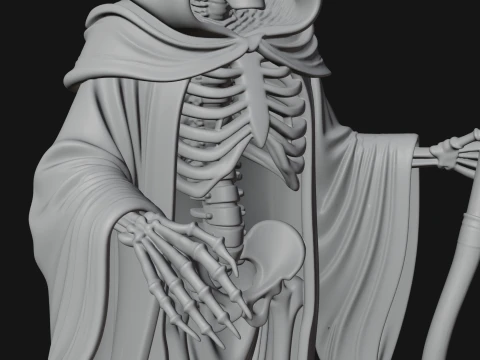 Grim Reaper with Scythe Statue Design 5 - 3D Print Model 3D Print Model