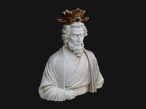 Crowned Philosopher Bust Statue Design 4 - 3D Print Model Modello di stampa 3D