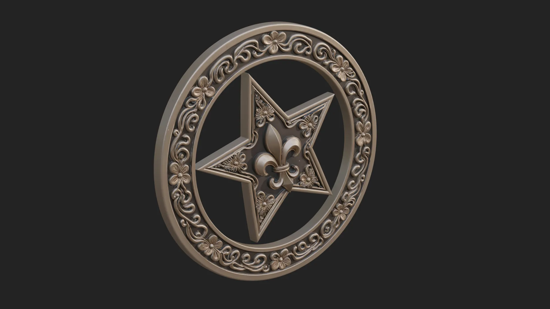 Ornate Star Wall Plaque Design 4 - 3D Print Model 3D Print Model .c4d .max .obj .3ds .fbx .stl .blend 