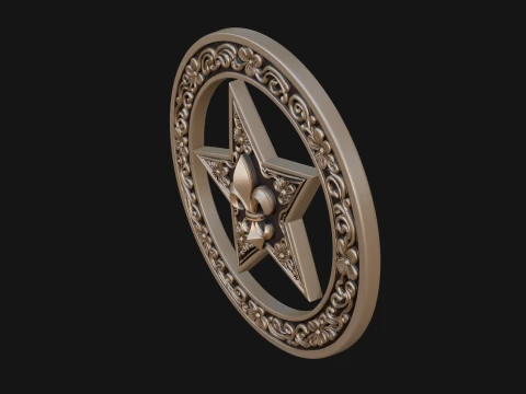 Ornate Star Wall Plaque Design 4 - 3D Print Model 3D Print Model