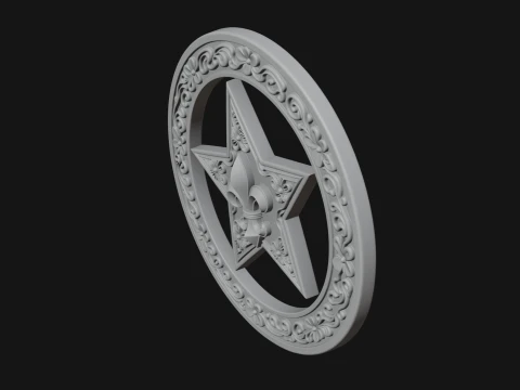 Ornate Star Wall Plaque Design 4 - 3D Print Model 3D Print Model