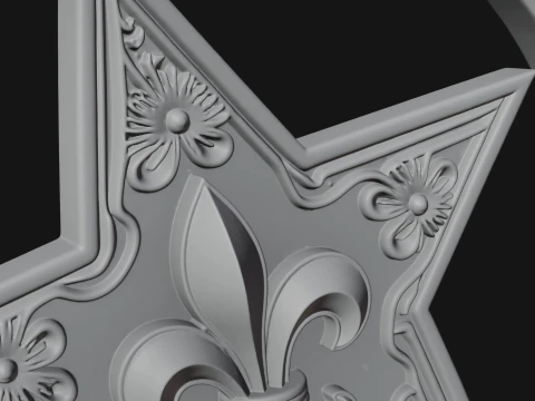 Ornate Star Wall Plaque Design 4 - 3D Print Model 3D Print Model