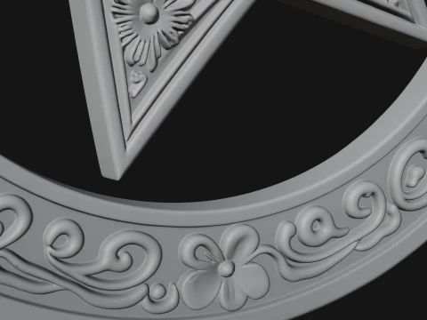 Ornate Star Wall Plaque Design 4 - 3D Print Model 3D Print Model