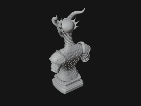 Horned Demoness Bust Statue Design 5 - 3D Print Model 3D Print Model
