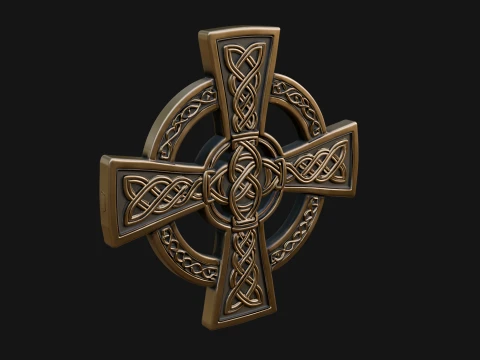 Celtic Cross Wall Plaque Design 4 - 3D Print Model Modèles 3D en vedette