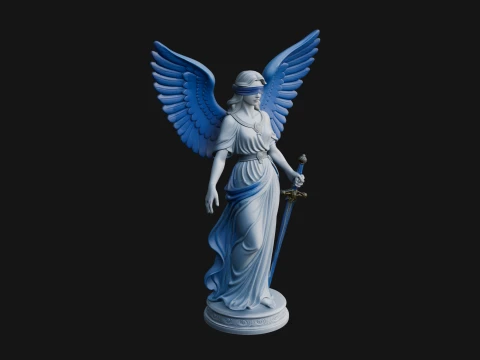 Winged Angel Warrior Woman Statue Design 8 - 3D Print Model 3D Print Model