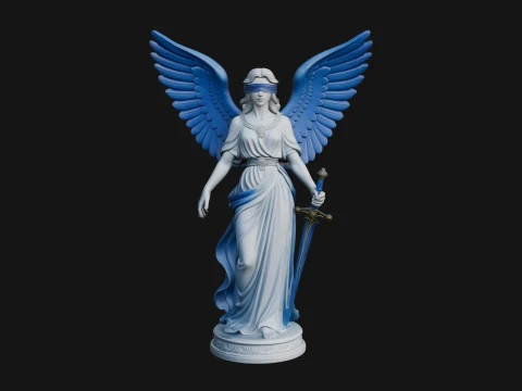 Winged Angel Warrior Woman Statue Design 8 - 3D Print Model 3D Print Model