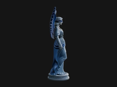 Winged Angel Warrior Woman Statue Design 8 - 3D Print Model 3D Print Model