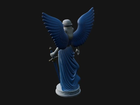 Winged Angel Warrior Woman Statue Design 8 - 3D Print Model 3D Print Model