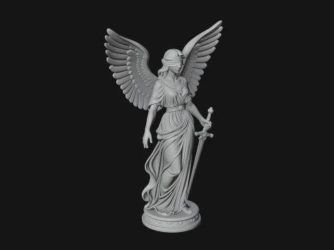 Winged Angel Warrior Woman Statue Design 8 - 3D Print Model 3D Print Model