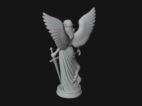Winged Angel Warrior Woman Statue Design 8 - 3D Print Model 3D Print Model