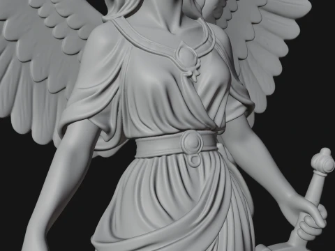 Winged Angel Warrior Woman Statue Design 8 - 3D Print Model 3D Print Model