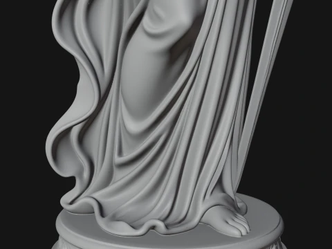 Winged Angel Warrior Woman Statue Design 8 - 3D Print Model 3D Print Model