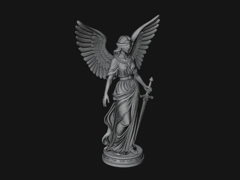 Winged Angel Warrior Woman Statue Design 8 - 3D Print Model 3D Print Model