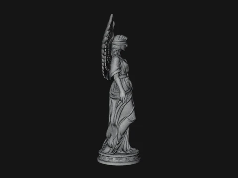 Winged Angel Warrior Woman Statue Design 8 - 3D Print Model 3D Print Model