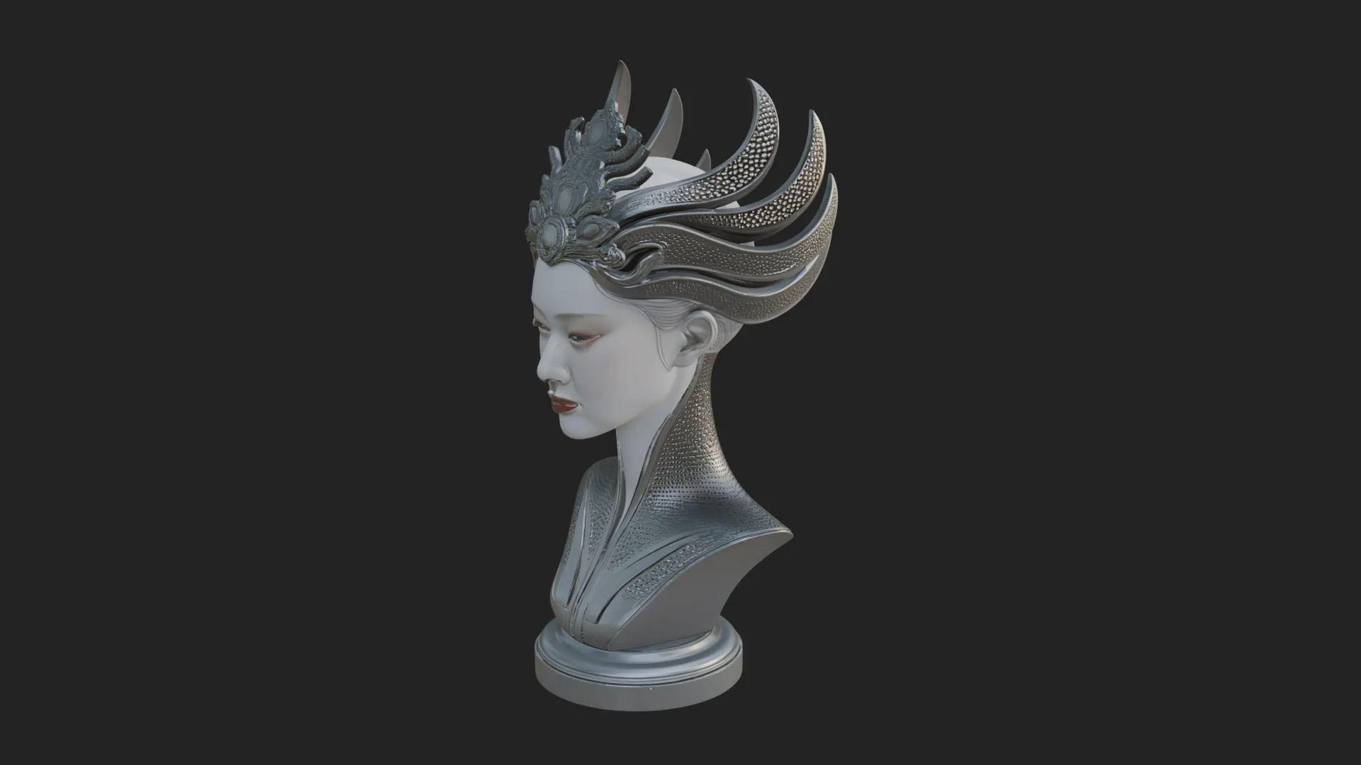 Futuristic Woman Bust Statue Design 8 - 3D Print Model 3D Print Model .c4d .max .obj .3ds .fbx .stl .blend 