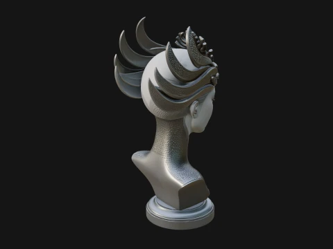 Futuristic Woman Bust Statue Design 8 - 3D Print Model 3D Print Model