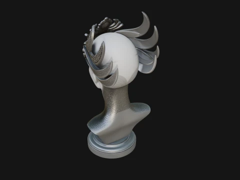 Futuristic Woman Bust Statue Design 8 - 3D Print Model 3D Print Model