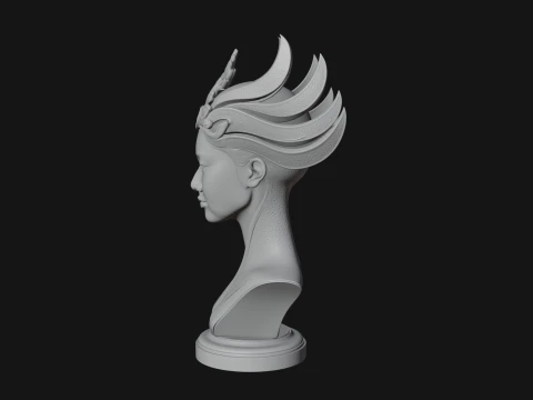 Futuristic Woman Bust Statue Design 8 - 3D Print Model 3D Print Model