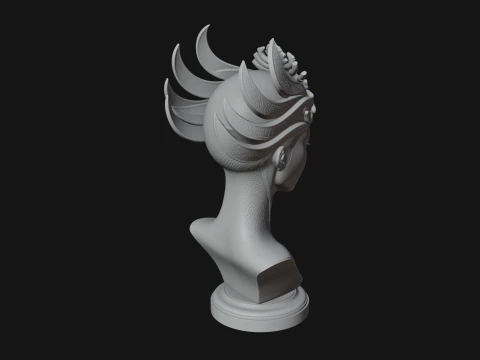 Futuristic Woman Bust Statue Design 8 - 3D Print Model 3D Print Model